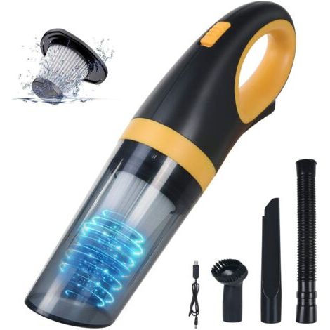 Handstaubsauger 120 W, 8500 Pa Wiederaufladbar Für Auto/küche, Leistungsstarker Tragbarer Kabelloser Bürostaubsauger Mit Waschbarem Filter Und Düse Sowie 3 Stunden Schnellladung