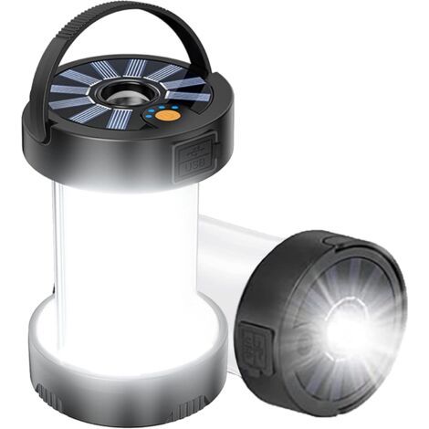 Wiederaufladbare Solar-campinglampe, Wiederaufladbare Solarlaterne Mit 4 Modi, Ultra-helle Led-zeltlampe Mit Magnetischem Sockel, Wasserdichtes Notlicht Für Wandern, Angeln Und Outdoor-aktivitäten (sc