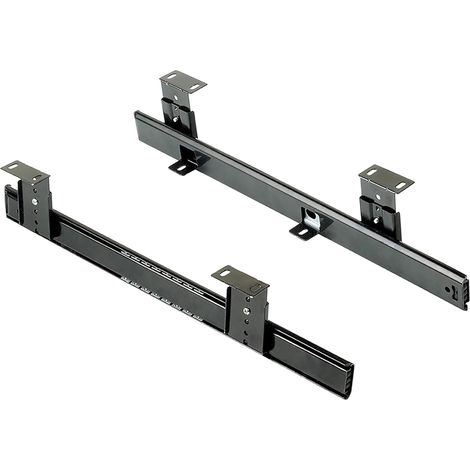 Kugellager-schublade Für Tastatur – Verstellbar 35 Bis 575 Mm – Verzinkter Stahl, Schwarz – 2er-set Für Schreibtisch