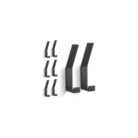 8er-set Wandhaken Aus Aluminiumlegierung – Robuste Befestigung Mit Schrauben – Tragfähigkeit Bis Zu 50 Lb – Modernes Design In Schwarz