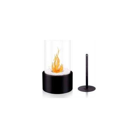 Tisch-bioethanol-kamin 16,5 X 16,5 X 27,5 Cm – Platten Aus Gehärtetem Glas – Sockel Aus Robustem Stahl – Für Innen- Und Außenbereich