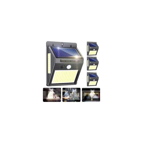 216 Led Solarleuchte Für Außen, 1000 Lumen – 300° Bewegungsmelder – Wasserdicht Ip65 – Wandmontage Für Garten Und Eingang