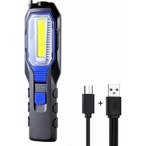Wiederaufladbare Led-arbeitsleuchte, Tragbare Leistungsstarke Wiederaufladbare Led-lampe Mit Magnet, Cob-led, 2800mah Akku, Haken Und Ladekabel