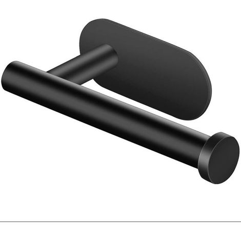 Wandmontierte Toilettenpapierhalterung, Selbstklebende Toilettenpapierhalterung, Schwarze Toilette