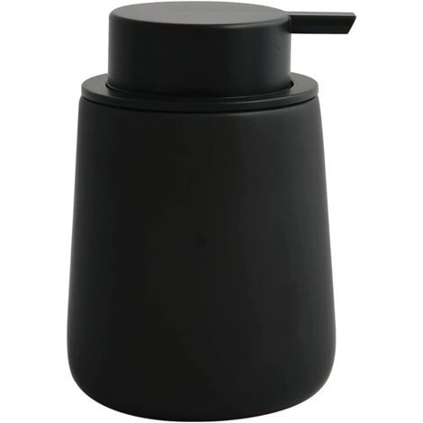 Matte Seifenspender - Keramik Flüssigseifenspender - Wiederaufladbar - Manueller Seifenspender - Für Zuhause, Badezimmer 400 Ml (schwarz)