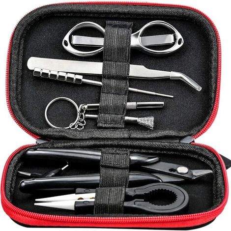 8-in-1 Werkzeugset Für Keramikspulen, Mit Aufbewahrungsbox, Edelstahlzange, Schere, Wickler, Pinzette, Schraubendreher, 15,5 X 10 X 3,2 Cm