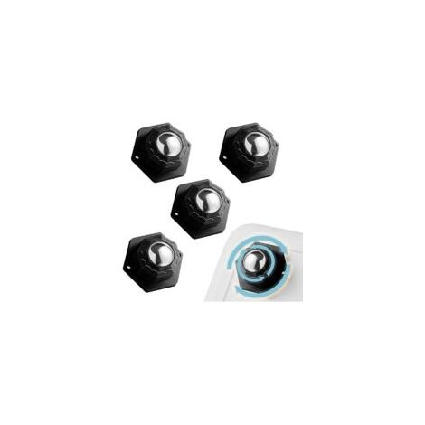 4er-set Möbelrollen, 200 Kg Tragkraft – Oktogonales Design Mit Stahlkugeln – Klebe- Oder Schraubbefestigung – 360° Drehbar Für Einfaches Verschieben