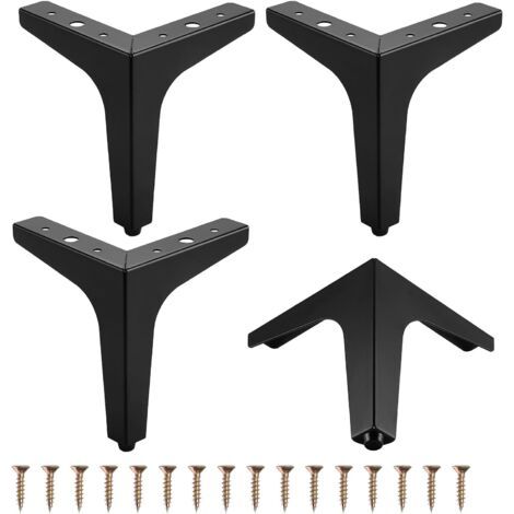 Metall-möbelfüße 10,2 Cm X 10 Cm, Dreieckige Möbelfüße Für Sofa, Couchtisch, Tv-schrank Und Andere Möbel (schwarz)