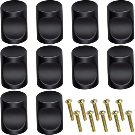 10 Stück Schubladengriff, Möbelknopf, Einzigartiger Runder Knopf Mit Einem Loch, Moderne Türknöpfe, Runde Knöpfe Für Schrank, Schränke, Badezimmer Und Küche (schwarz)