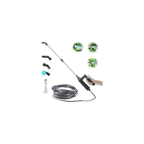 Elektrischer Gartensprüher, Teleskopisch 81 Cm, Wiederaufladbarer Bewässerungsgriff 7,4 V, 3 Einstellbare Düsen Und Filter, Mit 3 M Schlauch
