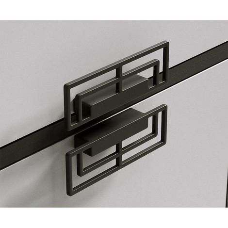 2er-pack Schubladengriffe Für Tv-schrank, Elegante Griffe Aus Zinklegierung, Modern, Chinesisches Glücksmotiv, Lochabstand 32 Mm, Schwarz