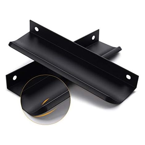 2er-set Schwarze Küchenschrankgriffe Aus Aluminiumlegierung, Lochabstand 160 Mm, Inklusive Schrauben