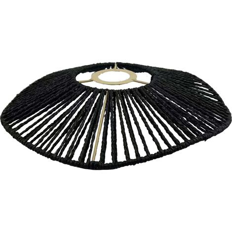 Handgewebter Seillampenschirm, Rustikaler Deckenlampenschirm, Handgefertigte Dekoration, Tischlampe, Hängelampen, Hängender Lampenschirm Für E27, Schwarz