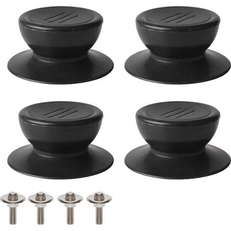 4-teiliger Deckelknopf, Universeller Ersatz-deckelknopf Für Die Küche, Glasdeckel, Glasdeckelgriff - Schwarz 392446mm