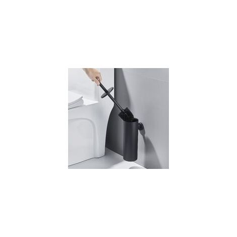 Schwarze Toilettenbürstenhalterung, Wandmontierte Wc-bürste Aus 304 Edelstahl, Wasserdicht Und Leicht Zu Reinigen Für Bad Und Wc Mit Antibakterieller Bürste