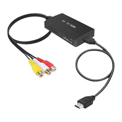 1 Noir Rca-auf-hdmi-adapter, Av-zu-hdmi-konverter, Rca-eingang, Videoausgang, Audioadapter Für Sky/dvd/stb Zur Anzeige Auf Hdtv Zhqrca03