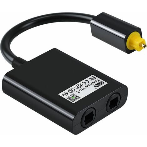 1 A 2 Audioadapter Trenner Für Digitales Optikkabel Audioadapter Für Glasfaserkabel Glasfaserverteiler-adapter Schwarz, Schwarz