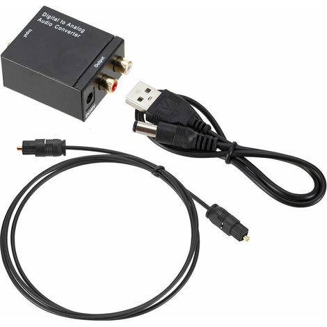 Digital-zu-analog-audiokonverter, Audio-umschaltbox, Optisch-auf-rca-audio-umschalter, Av-coaxial-toslink-wahlschalter, Schwarz, Thsinde
