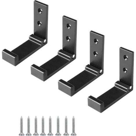 4er-set Schwarze Wandhaken Aus Aluminiumlegierung, 90° Klappbare Haken Mit Schrauben, Geeignet Für Wandschränke, Küchen, Badezimmer, Büros Und Begehbare Kleiderschränke.