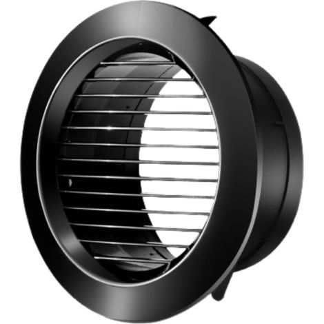 Rundes Lüftungsgitter, Version Mit Geraden Lamellen, Für Küchen Und Badezimmer, Für Öffnungen Mit 125 Mm Durchmesser, Schwarz
