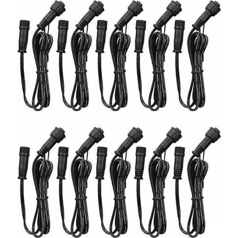Verlängerungskabel, 10er-pack, Für Led-einbaustrahler, Wasserdicht Ip67, 1 M / 3,3 Ft, 2-polig, Mit Männlichen Und Weiblichen Steckern