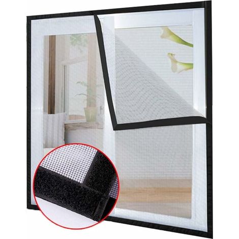 Fenster-insektenschutznetz 150 X 150 Cm – Reißfestes Polyester-schutznetz – Einfache Installation Mit Enthaltenem Klettband
