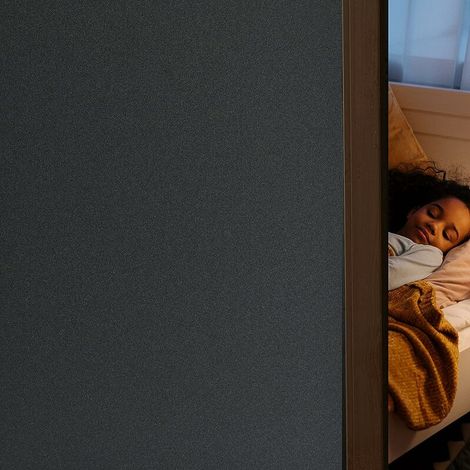 Schwarze Blickdichte Fensterfolie – 45x200cm – Einfache Kleberfreie Installation – Wiederverwendbar Und Repositionierbar – Reduziert Hitze
