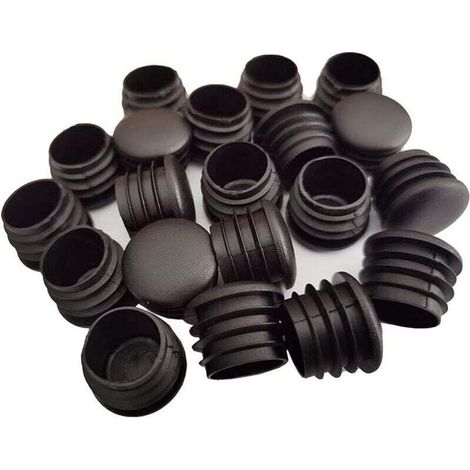 Runde Kunststoffkappen, 20 Stück Schwarze Endkappen Für Rohre, Möbelgleiter Für Stuhlbeine / Rohrdeckel-einsatz (25 Mm)