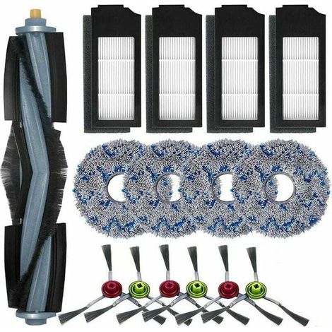 Zubehör Für Ecovacs Deebot X1 Omni / X1 E Omni / X1 Turbo Eur, 1 Hauptbürste, 6 Seitenbürsten, 4 Wischmopps, 4 Filter
