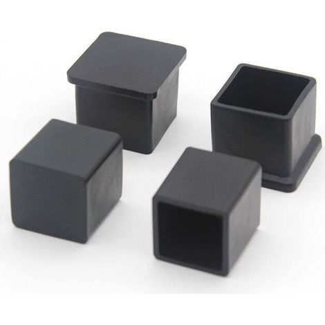 Satz Von 10 Quadratischen Stuhlbein-gleitern Aus Gummi, Rutschfest – 20 X 20 Mm – Für Harte Böden – Geräuschreduzierung Und Möbelschutz