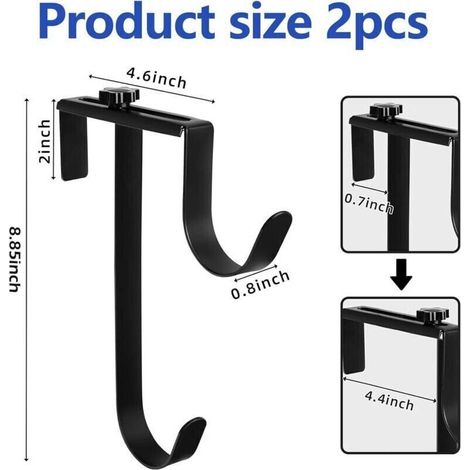 Set Aus 2 Doppelten Haken Für Poolzaun – Schwarze Zubehörteile Für Skimmerwand – Kompatibel Mit Standardausrüstungen