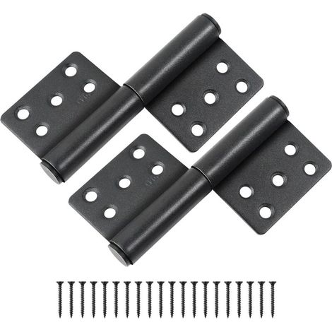2er-set Türscharniere Aus 304 Edelstahl, 360-grad-fahnen-scharniere, Zum Schrauben, Klappbar Für Holzige Türen Ohne Falz Und Innentüren (schwarz)