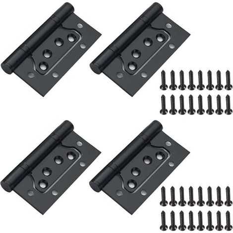 4er-set Schwarze Edelstahlscharniere Mit Schrauben, Klappscharnier Für Holztüren, Holzschrank, Schrank, 100 Mm X 50 Mm