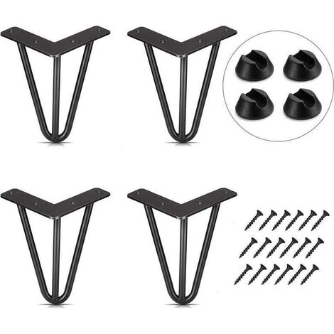 Verstellbare Tischbeine 10 Cm – 4er-set Schwarze Stahlbeine Für Diy-möbel, Schreibtisch, Couchtisch Oder Esstisch + Endkappen Und Schrauben