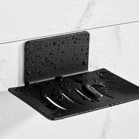 Wandseifenspender Ohne Bohren, Duschseifenschale Aus Edelstahl, Selbstklebender Seifenspender Aus Inox Zur Aufbewahrung Von Schwämmen, Bürsten Und Seife Für Bad, Küche Und Balkon (schwarz)