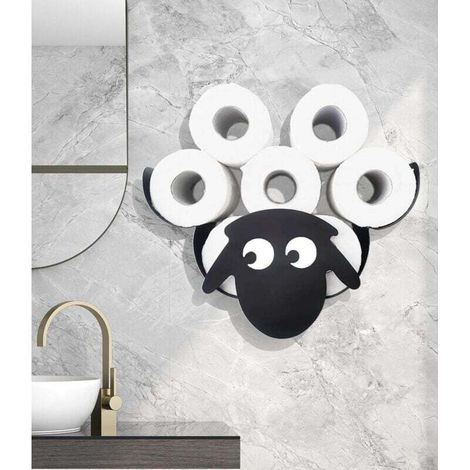 Toilettenpapierhalter, Ersatz-wc-papierrollenhalter, 7 Rollen Wandhalterung, Wanddekoration (schaf-modell)