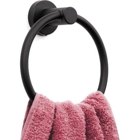 Matter Schwarzer Handtuchring, Moderner Handtuchhalter Aus Edelstahl Sus304 In Matter Schwarzoptik Für Die Badezimmerwand