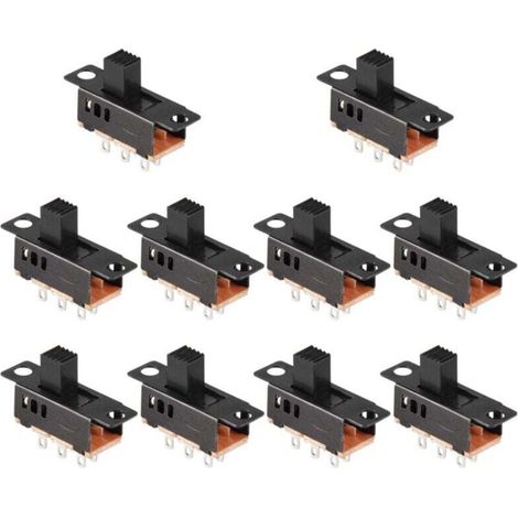 3-stufiger Dpdt-schiebeschalter, 6-polig, 0,5 A, 50 V Dc, Panelmontage, 10 Stück