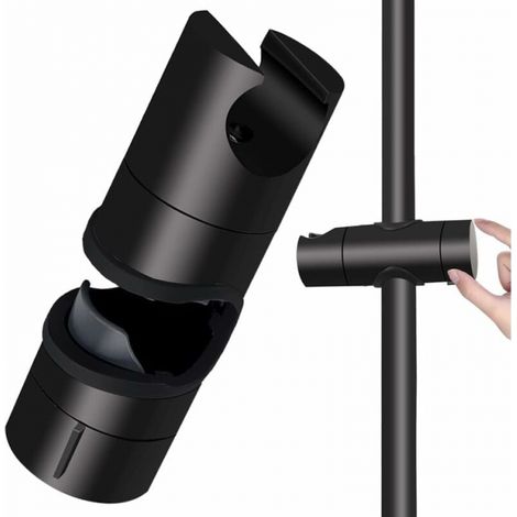 Duschhalterung, Universelle Schwarze Duschbrause-halterung Für Duschstangen 18-25 Mm Aus Massivem, Verdicktem Abs, Verbesserte Version, Matt Schwarz