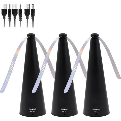 3 Stück Tisch-fliegenventilatoren, Tragbarer Usb-wiederaufladbarer Leiser Mückenabwehr-ventilator Für Den Tisch, Fliegen- Und Mückenschutz Für Innen- Und Außenbereich