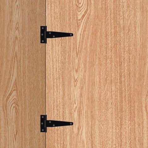 10er-pack Schwarze, Rostfreie T-scharniere Mit Schrauben, Türscharniere Aus Holz Für Garten, Langlebige Außentürscharniere, Fenster, Garage, 5,1 Cm (schwarz)