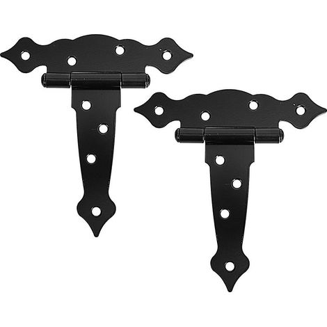 2 Schwere Türscharnier-sets, Dekorative Eisenscharniere, Einzigartige Scharniere, T-förmige Scharniere