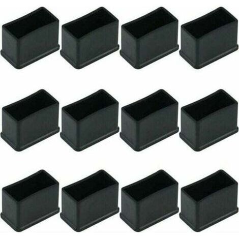 Satz Von 12 Gummifilz-schutzkappen Für Tisch- Und Stuhlbeine, Schwarz, 15 X 30 Mm, Bodenschutz Und Erhöhte Haftung