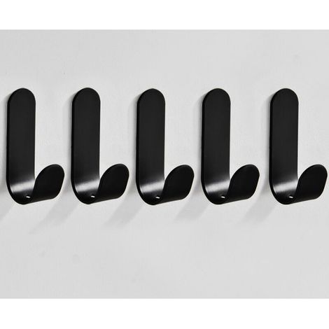 5 Stück Klebehaken Für Die Wand, Küchenhandtuchhalter, Badezimmer-handtuchhalter, Spurlose Klebehaken, Wandbefestigung Ohne Bohren, Wandbefestigung, Schwarze Klebehaken