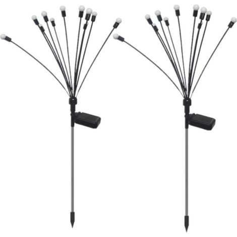 Solarlampen, 10 Köpfe Mit Warmem Licht, 75 Cm Lang, 2 Paare Wasserdichte Dekorative Glühwürmchen-lichter Für Draußen