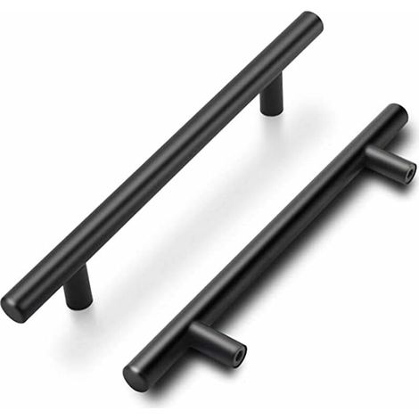 Set Aus 15 Küchenmöbelgriffen, 160 Mm, Schwarze Küchentürgriffe, Schwarze Möbelgriffe, Küchenbeschlag Mit 160 Mm Lochabstand, Mattes Finish Aus Edelstahl