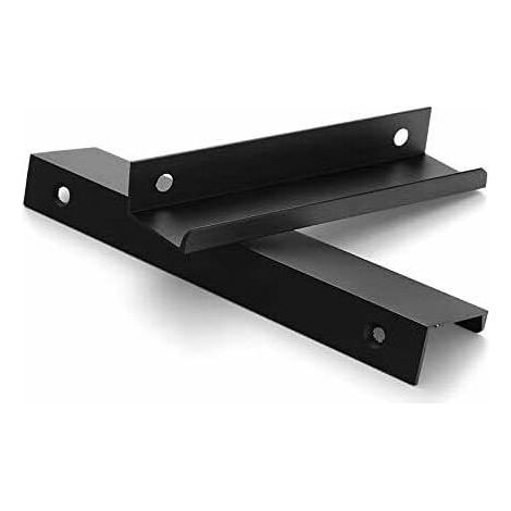 2er-set Schwarze Möbelgriffe – Unsichtbare Griffleiste Für Küchenmöbel, Aluminiumprofil Mit 150 Mm Lochabstand, Inkl. Schrauben