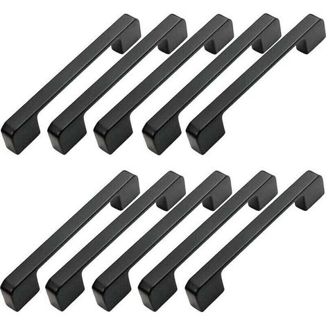 10 Stück Möbelgriffe Mit 96 Mm Lochabstand – Schwarze Küchenschrankgriffe, Schwarze Stangengriffe Für Küchenschränke, 96 Mm