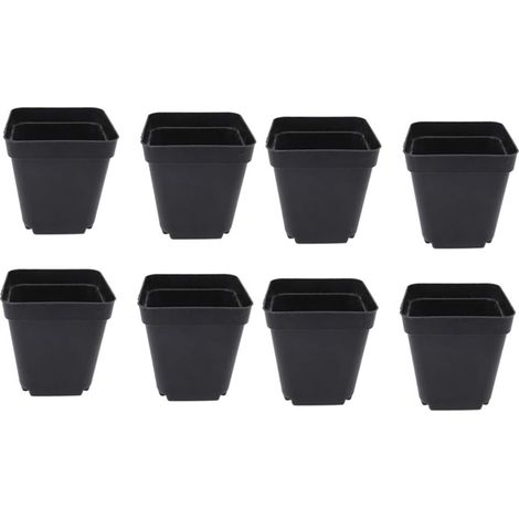 50er-pack Schwarze Aussaattöpfe – Quadratische Kunststoff-blumentöpfe – Kleine Zimmer- Und Außentöpfe (schwarz/6,5 X 5 X 6,5 Cm)