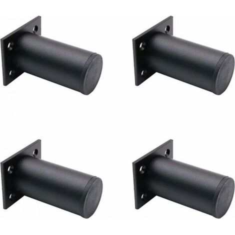 4 Stück Verstellbare Möbelbeine, Matt Schwarz, Aus Aluminiumlegierung 38x80 Mm, Tv-möbelbeine Für Couchtisch Und Schrank, Stützfüße Für Sofa Und Möbel
